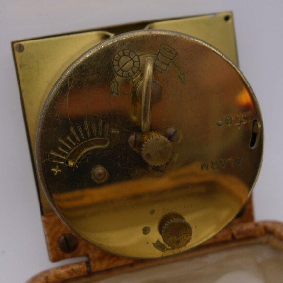Vintage Birks 7 Jewels Germany Genuine Leather Travel Alarm Clock Still Ticking - Picture 14 of 15
